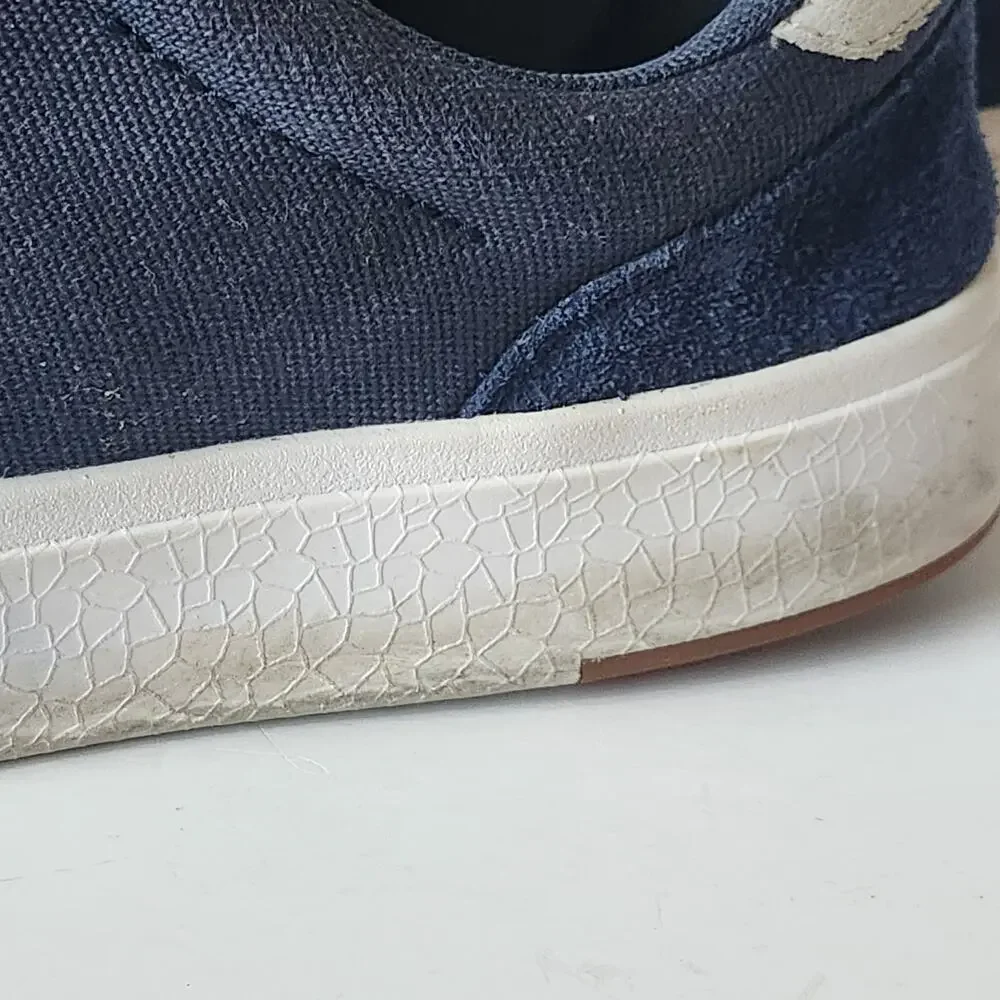 Kizik Prague Hands Free Sneakers Navy Blue Canvas Slip On Shoes SZ M8.5W W10W